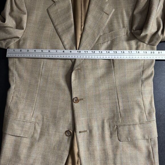 Vtg Isia Blazer Sport Coat 40S (50 it) Mens Brown Check Wool - Picture 7 of 12